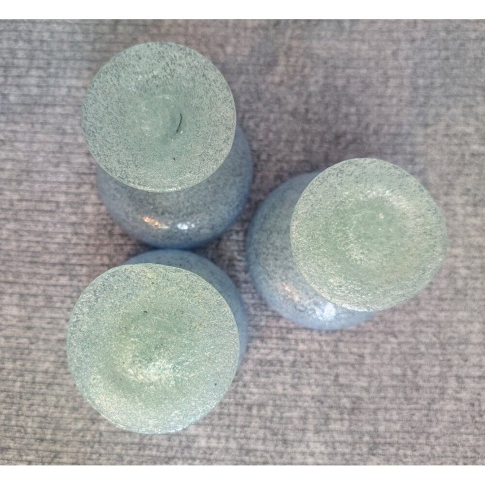 Mexican Cobalt Rim Hand Blown-Glass Mini Margarita/Dessert/Sorbet Cups, Set of 3 - Picture 3 of 4